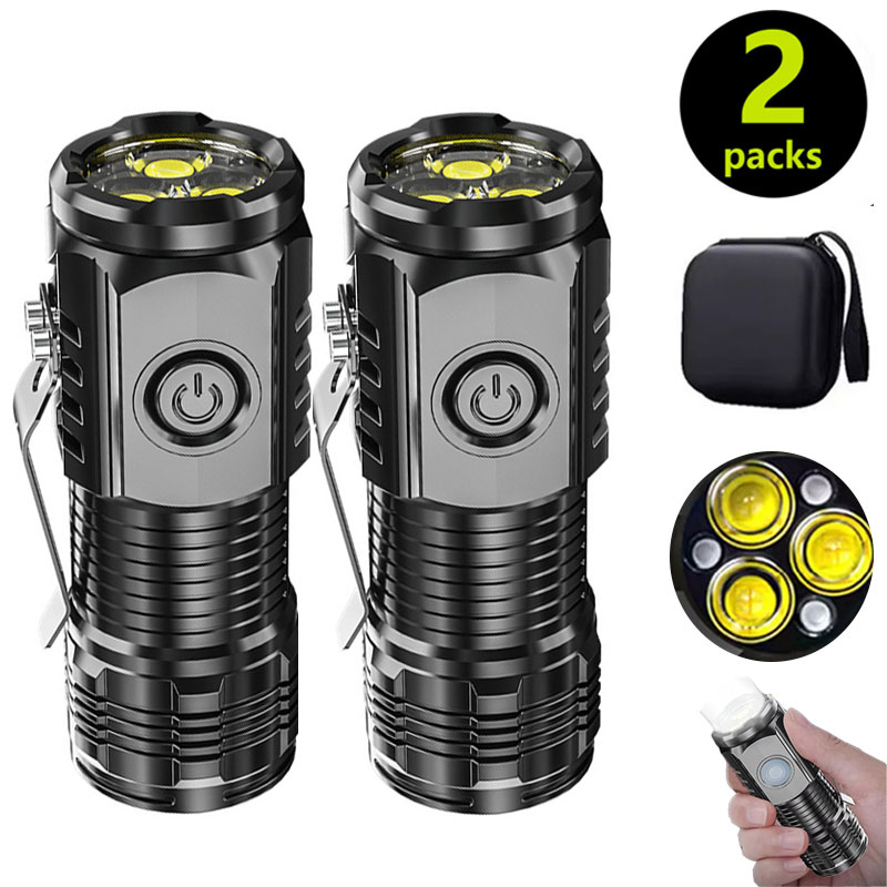 Outdoor Lighting Black - Mini lanterna 3LED com clipe de