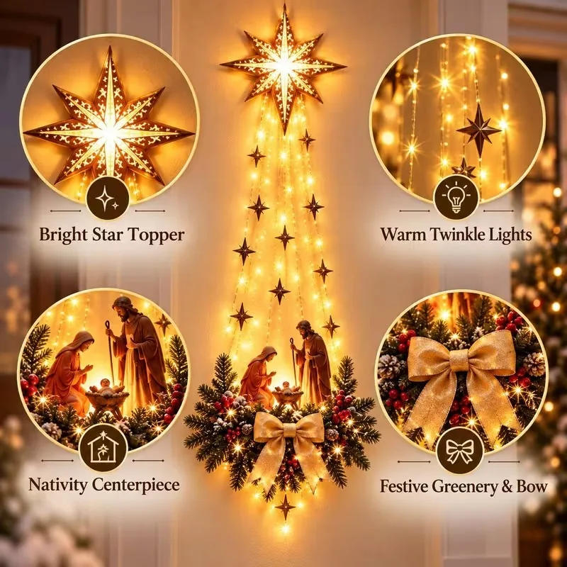 1-5PCS Enfeite de Natal Lumino - Outdoor Lighting Effects avaliação e preço